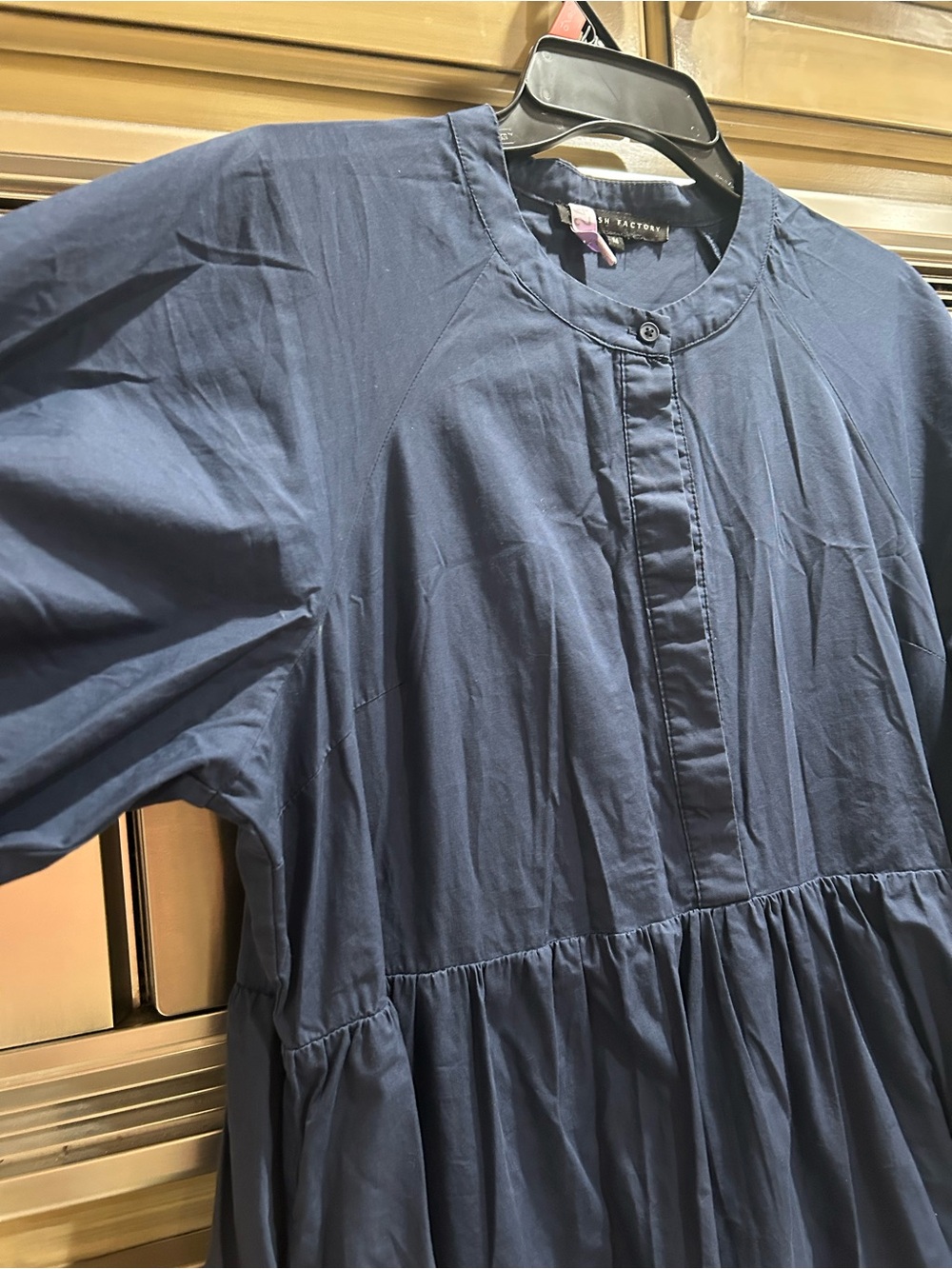 English factory SHORT PUFF SLEEVE MIDI DRESS - navy - Picture 6 of 6